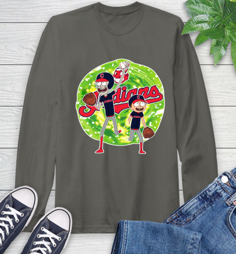 MLB Cleveland Indians Rick And Morty Baseball Sports Long Sleeve T-Shirt 8