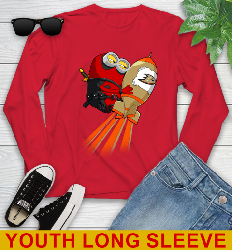 NHL Hockey Anaheim Ducks Deadpool Minion Marvel Shirt Youth Long Sleeve 11