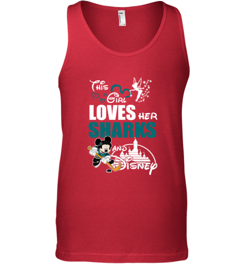 Girl Love Her SAN JOSE SHARKS And Mickey Disney sm8k girl love her san jose sharks and mickey disney unisex tank 17 front red