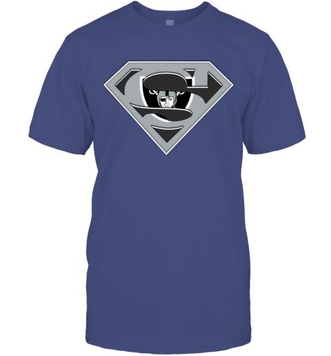 Oakland Raiders NFL LOGO Superman squn oakland raiders nfl logo superman classic t shirt 2 front purple