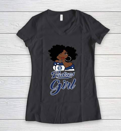 San Diego Padress Girl MLB Women's V-Neck T-Shirt 8