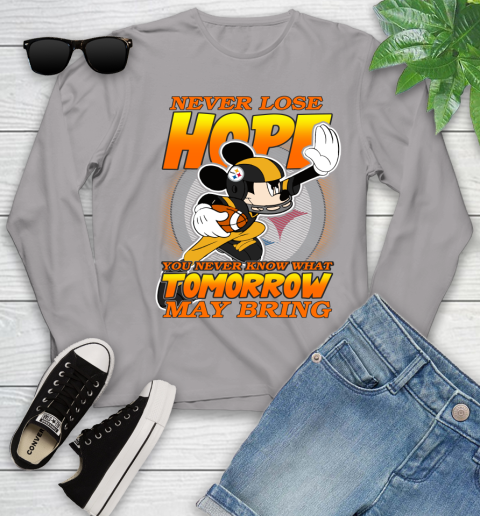 Pittsburgh Steelers NFL Football Mickey Disney Never Lose Hope Youth Long Sleeve 5