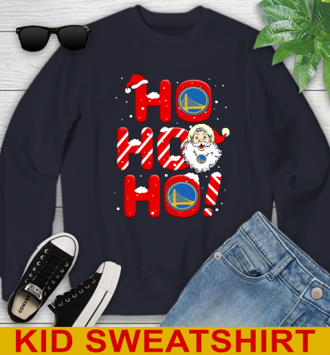 Golden State Warriors NBA Basketball Ho Ho Ho Santa Claus Merry Christmas Shirt Youth Sweatshirt 2