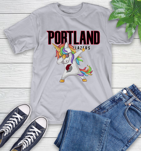 Portland Trail Blazers NBA Basketball Funny Unicorn Dabbing Sports T-Shirt 6