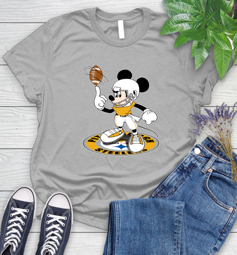 NFL Football Pittsburgh Steelers Cheerful Mickey Disney Shirt Women's T-Shirt 5