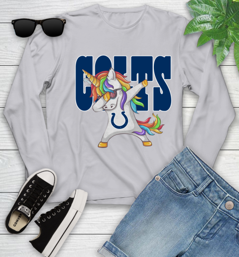 Indianapolis Colts NFL Football Funny Unicorn Dabbing Sports Youth Long Sleeve 5
