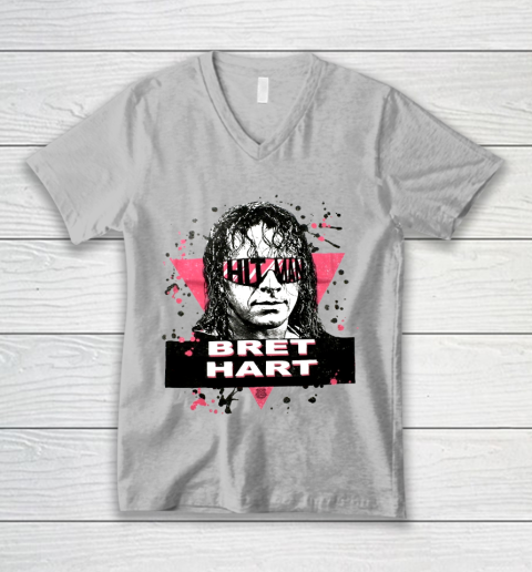 Hit man Bret Hart Hit Man WWE for fans and lovers V-Neck T-Shirt 2