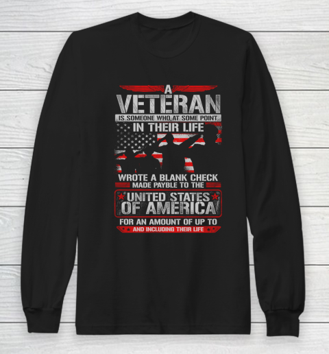 Veteran Wrote Blank Check Long Sleeve T-Shirt