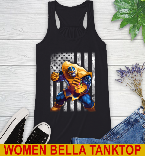 NHL Hockey Toronto Maple Leafs Thanos Marvel American Flag Shirt Racerback Tank