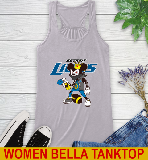 Detroit Lions NFL Football Mickey Peace Sign Sports Racerback Tank 5