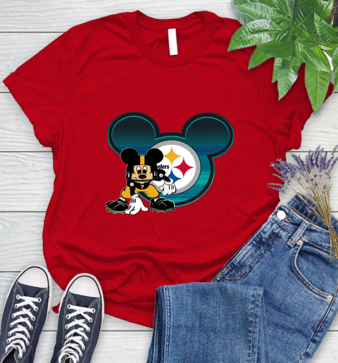 NFL Pittsburgh Steelers Mickey Mouse Disney Football T Shirt Women's T-Shirt 9