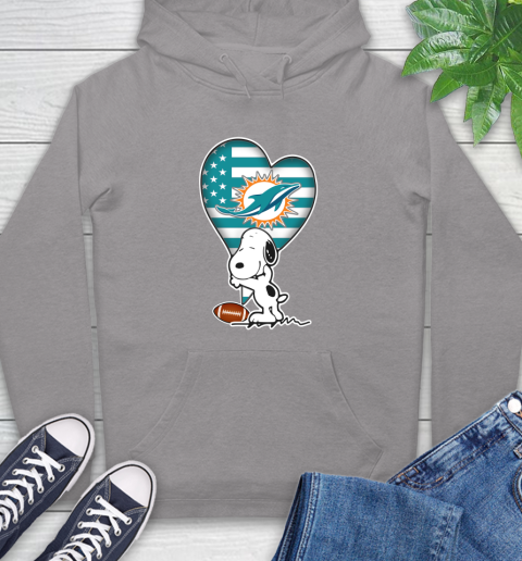 Miami Dolphins NFL Football The Peanuts Movie Adorable Snoopy Hoodie 6