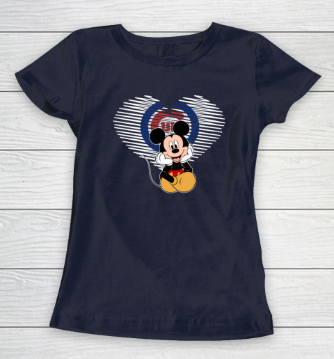 MLB Chicago Cubs The Heart Mickey Mouse Disney Baseball Women's T-Shirt 2