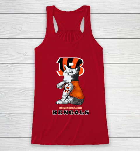 NFL Football My Cat Loves Cincinnati Bengals Racerback Tank 4