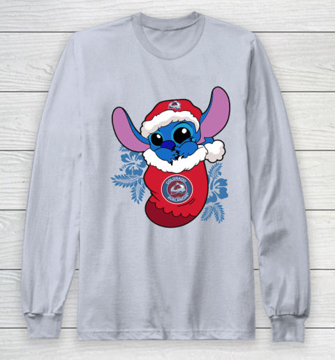 Colorado Avalanche Christmas Stitch In The Sock Funny Disney NHL Long Sleeve T-Shirt 6