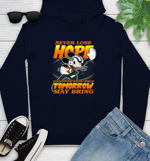 New York Jets NFL Football Mickey Disney Never Lose Hope Youth Hoodie 3