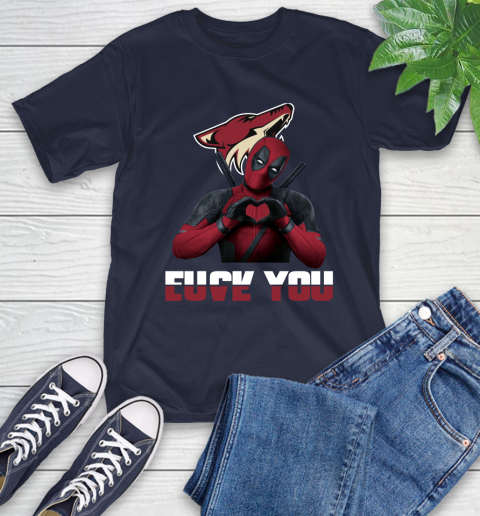 NHL Arizona Coyotes Deadpool Love You Fuck You Hockey Sports T-Shirt 3