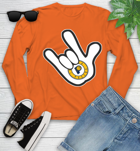 Indiana Pacers NBA Basketball Mickey Rock Hand Disney Youth Long Sleeve 4
