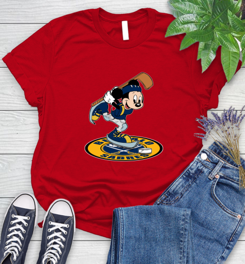 NHL Hockey Buffalo Sabres Cheerful Mickey Disney Shirt Women's T-Shirt 11