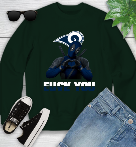 NHL Los Angeles Rams Deadpool Love You Fuck You Football Sports Youth Sweatshirt 9