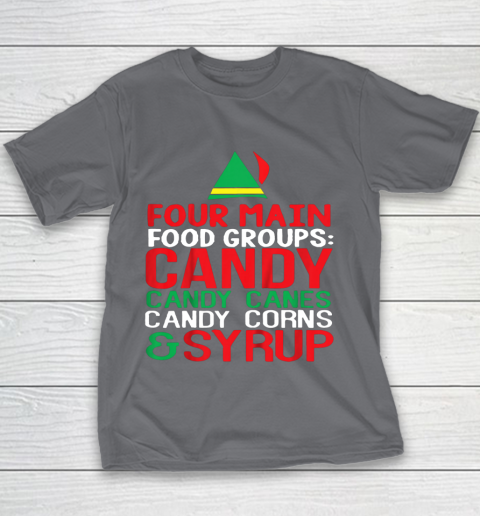 4 Main Food Groups Elf Buddy Christmas Youth T-Shirt 5