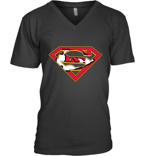 We Are Undefeatable The Kansas City Chiefs x Superman NFL V-Neck T-Shirt