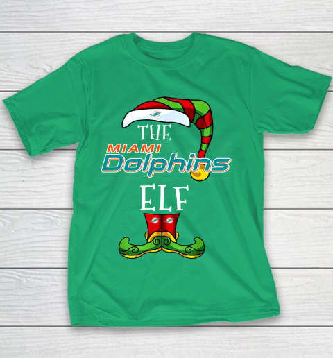 Miami Dolphins Christmas ELF Funny NFL Youth T-Shirt 3