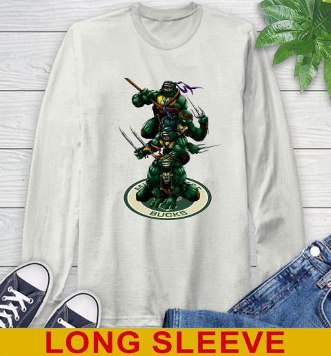 NBA Basketball Milwaukee Bucks Teenage Mutant Ninja Turtles Shirt Long Sleeve T-Shirt 12