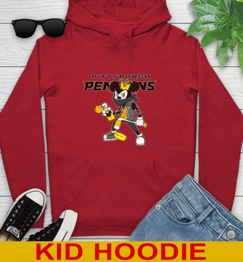 Pittsburgh Penguins NHL Hockey Mickey Peace Sign Sports Youth Hoodie - Image 12