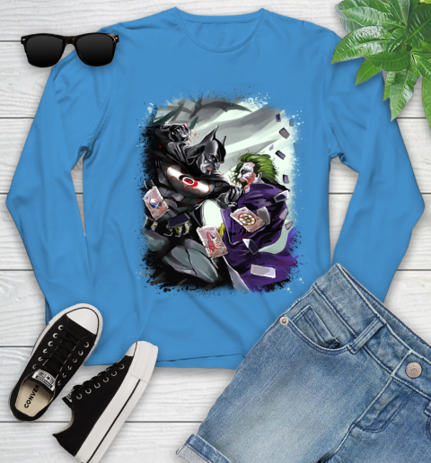 Carolina Hurricanes NHL Hockey Batman Fighting Joker DC Comics Youth Long Sleeve 7