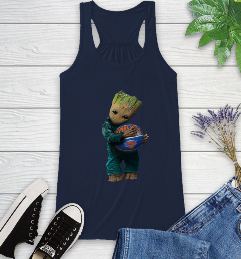 NBA Groot Guardians Of The Galaxy Basketball Sports New York Knicks Racerback Tank 12