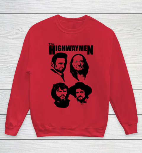 Willie Nelson Johnny Cash Outlaw Country Super Group The Highwaymen Youth Sweatshirt 4
