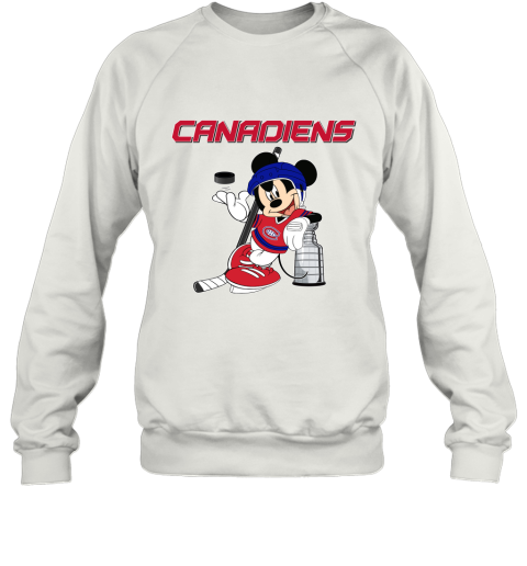 Mickey Montreal Canadiens With The Stanley Cup Hockey NHL Sweatshirt