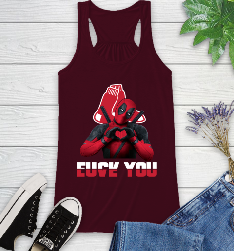 MLB Boston Red Sox Deadpool Love You Fuck You Baseball Sports Racerback Tank 2