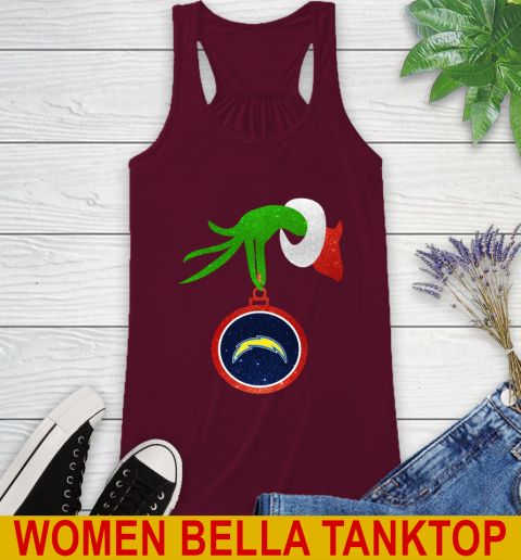 Los Angeles Chargers Grinch Merry Christmas NFL Football Racerback Tank 3