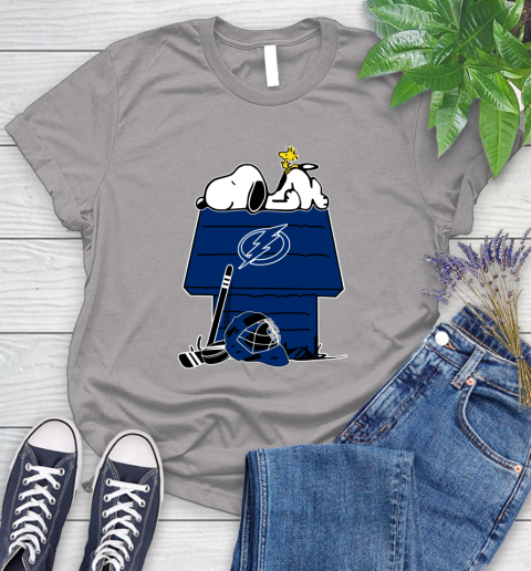Tampa Bay Lightning NHL Hockey Snoopy Woodstock The Peanuts Movie Women's T-Shirt 5