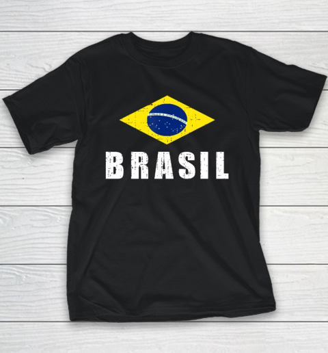 Brasil Flag Soccer 2022 Brazilian Futebol Jersey Brasil Youth T-Shirt