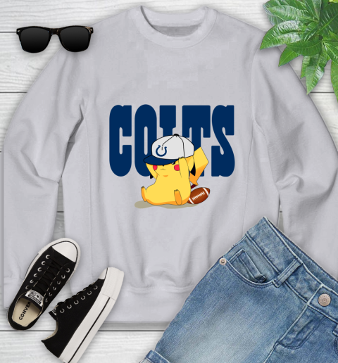 NFL Pikachu Football Sports Indianapolis Colts Youth Sweatshirt 4
