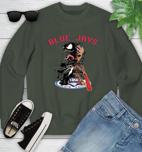 MLB Toronto Blue Jays Baseball Venom Groot Guardians Of The Galaxy Youth Sweatshirt 10