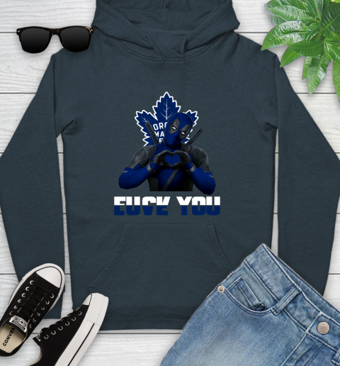 NHL Toronto Maple Leafs Deadpool Love You Fuck You Hockey Sports Youth Hoodie 10