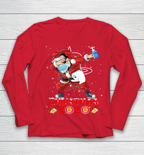 Houston Rockets Funny Santa Claus Dabbing Christmas 2020 NBA Youth Long Sleeve 8