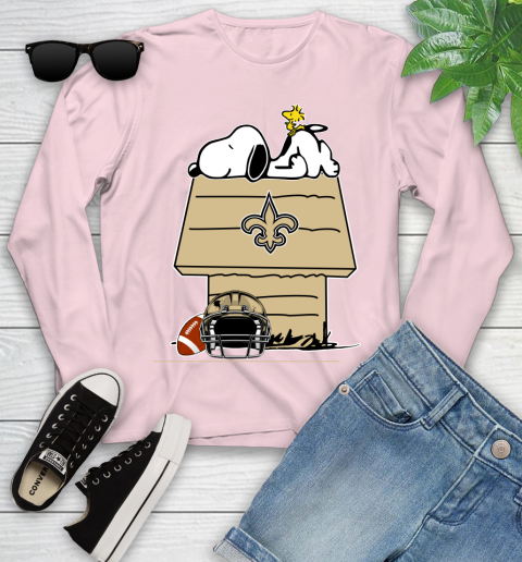 New Orleans Saints NFL Football Snoopy Woodstock The Peanuts Movie Youth Long Sleeve 10
