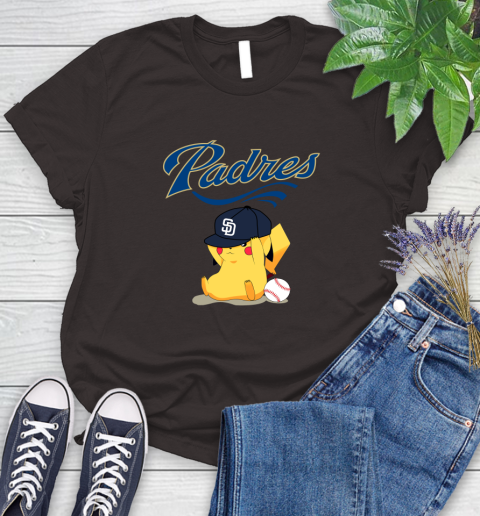 MLB Pikachu Baseball Sports San Diego Padres Women's T-Shirt 8