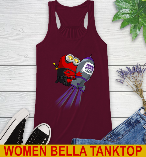 NBA Basketball Sacramento Kings Deadpool Minion Marvel Shirt Racerback Tank 2