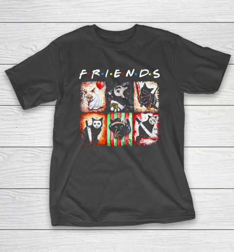 Horror Characters Cats Friends Halloween T-Shirt