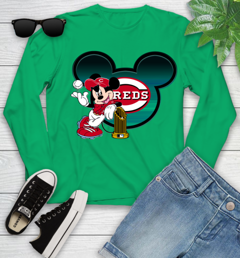MLB Cincinnati Reds The Commissioner's Trophy Mickey Mouse Disney Youth Long Sleeve 6