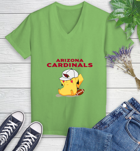 NFL Pikachu Football Sports Arizona Cardinals Women's V-Neck T-Shirt