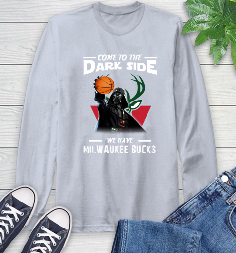 NBA Come To The Dark Side We Have Milwaukee Bucks Star Wars Darth Vader Basketball Long Sleeve T-Shirt 6