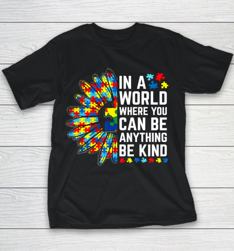 Autism Awareness Gifts Women Men Kindness Sunflower Be Kind Youth T-Shirt