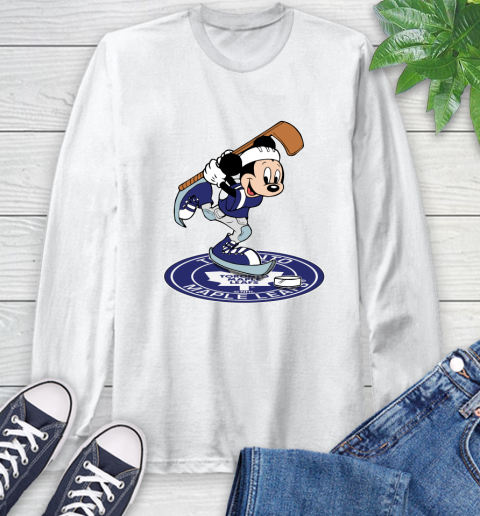 NHL Hockey Toronto Maple Leafs Cheerful Mickey Disney Shirt Long Sleeve T-Shirt 2